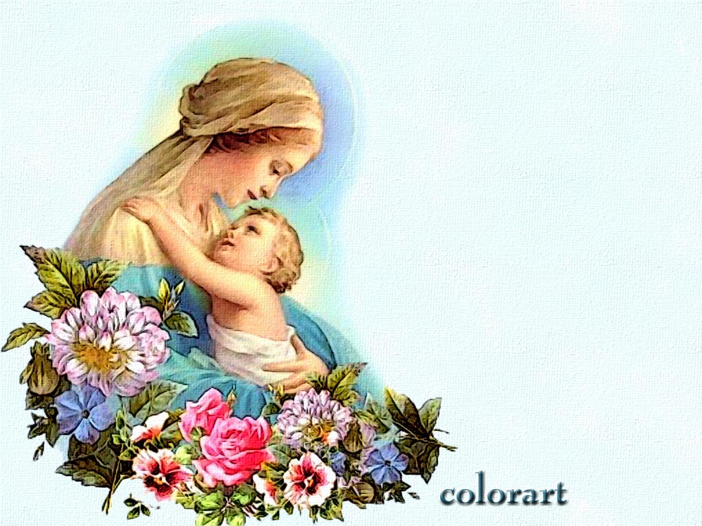 Mary Jesus Wallpaper Christian Watercolor Painting Image To
