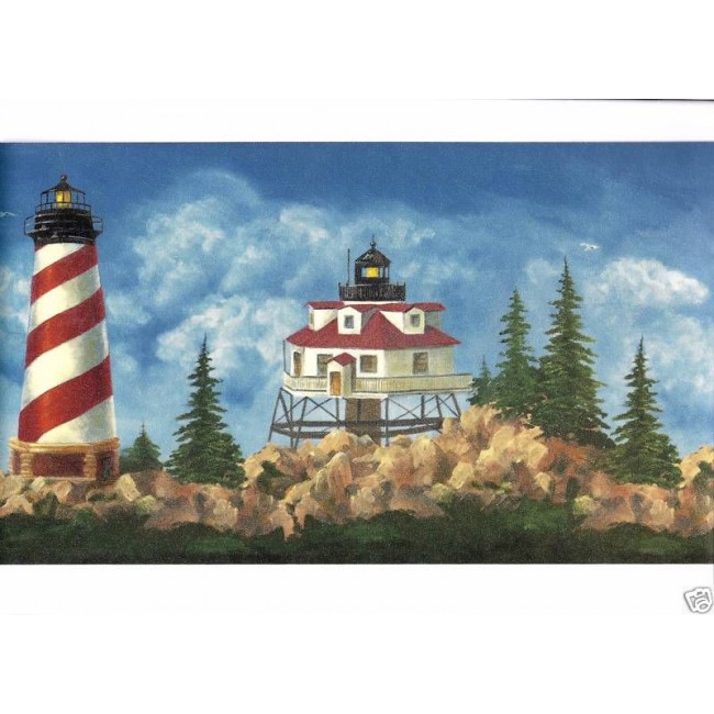 Free download Lighthouse on a Stormy Day Wallpaper Border All 4 Walls