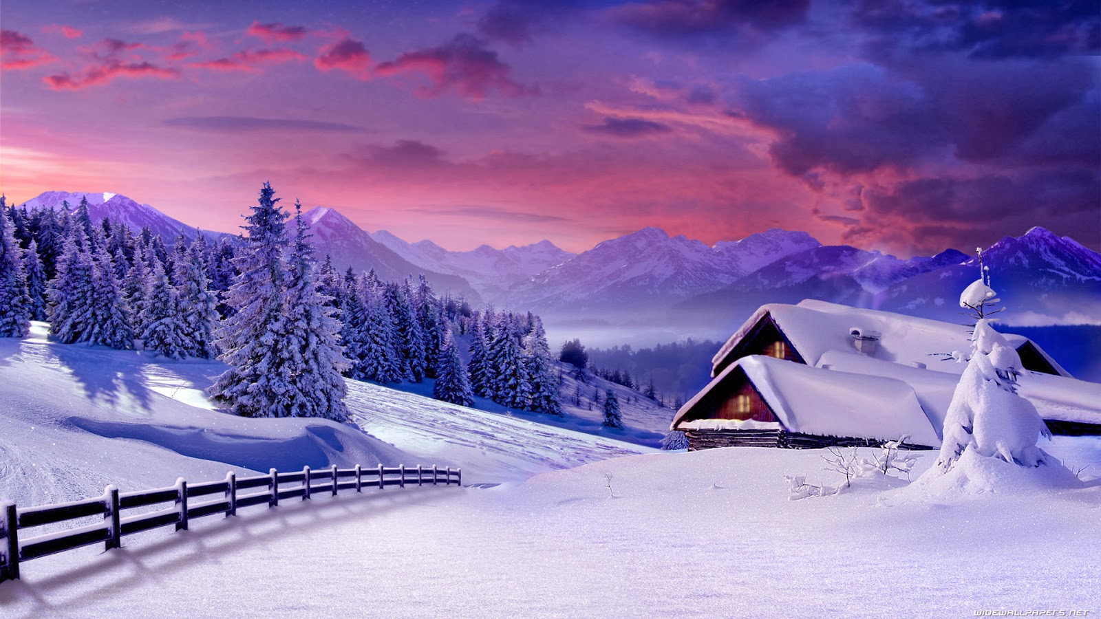 Winter Scenes Wallpapers Backgrounds 1600x900