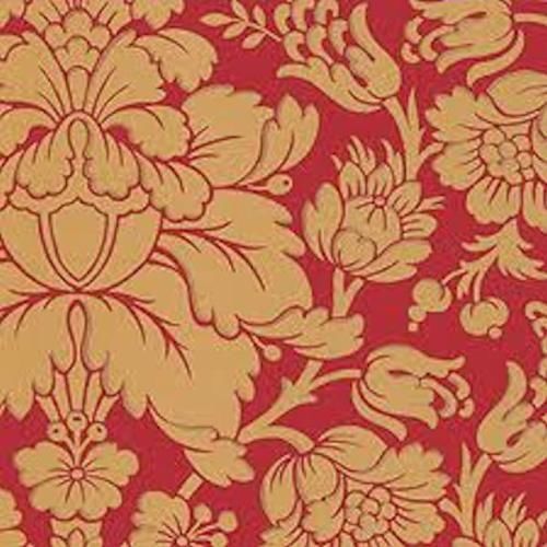 Red And Gold Damask Wallpaper Sd25671