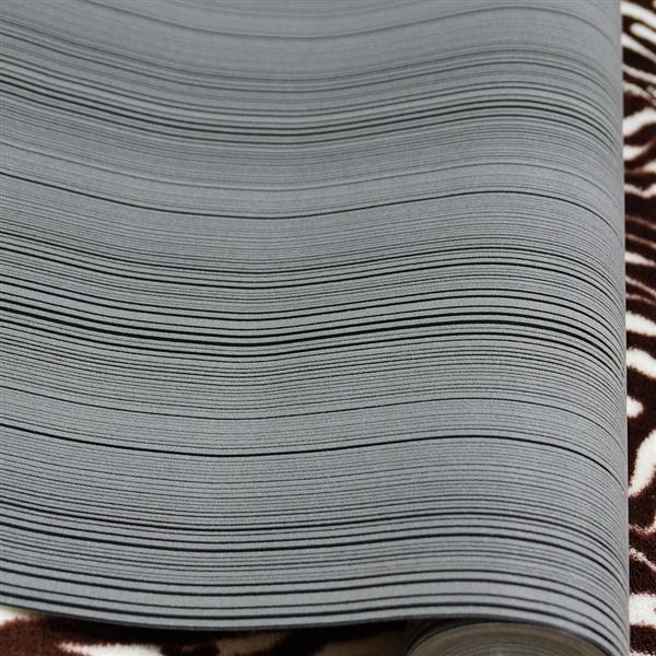 Bourgeois Modern Black And Grey Velvet Stripe Wallpaper 10m Roll