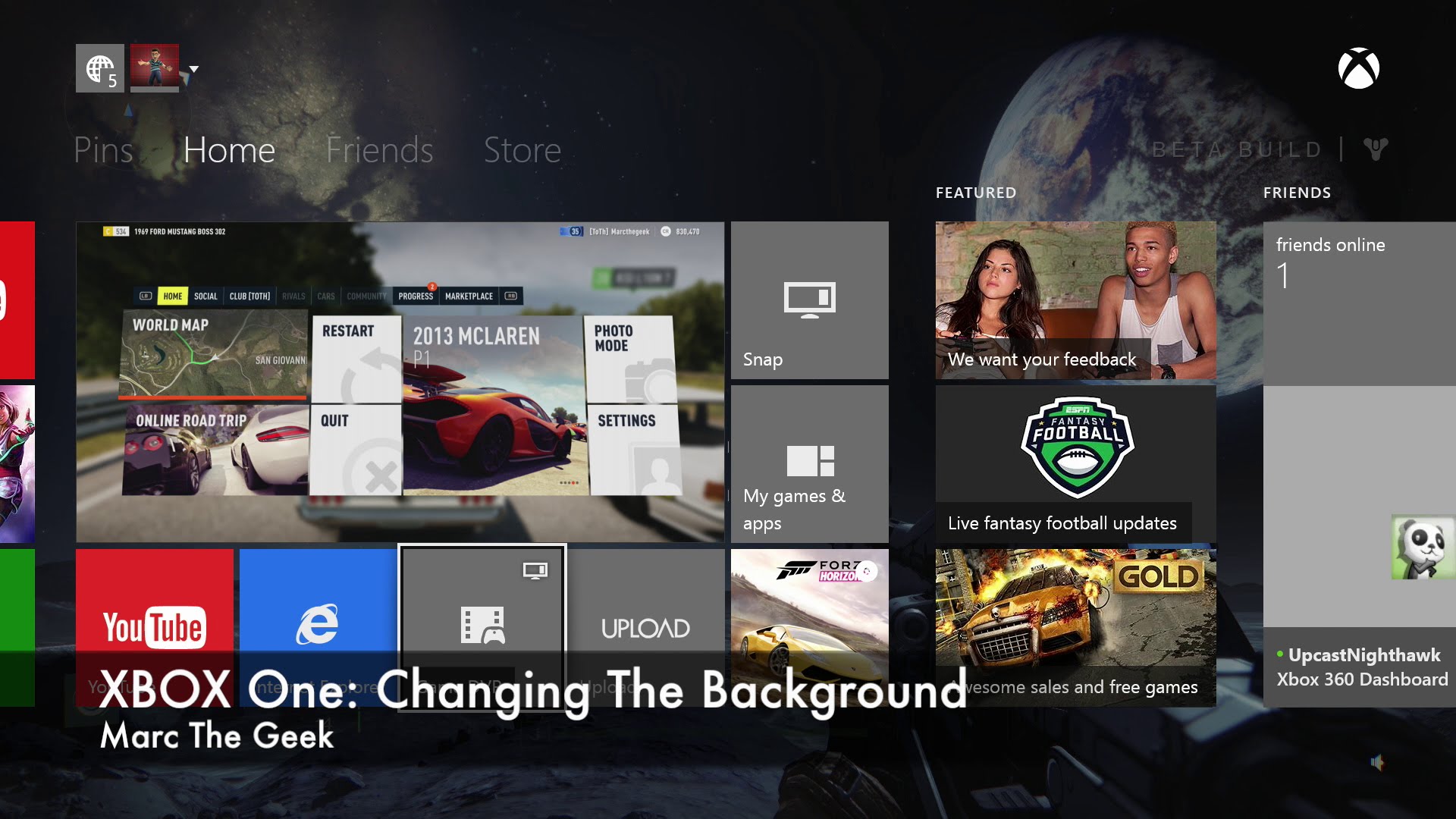Xbox One Changing The Background
