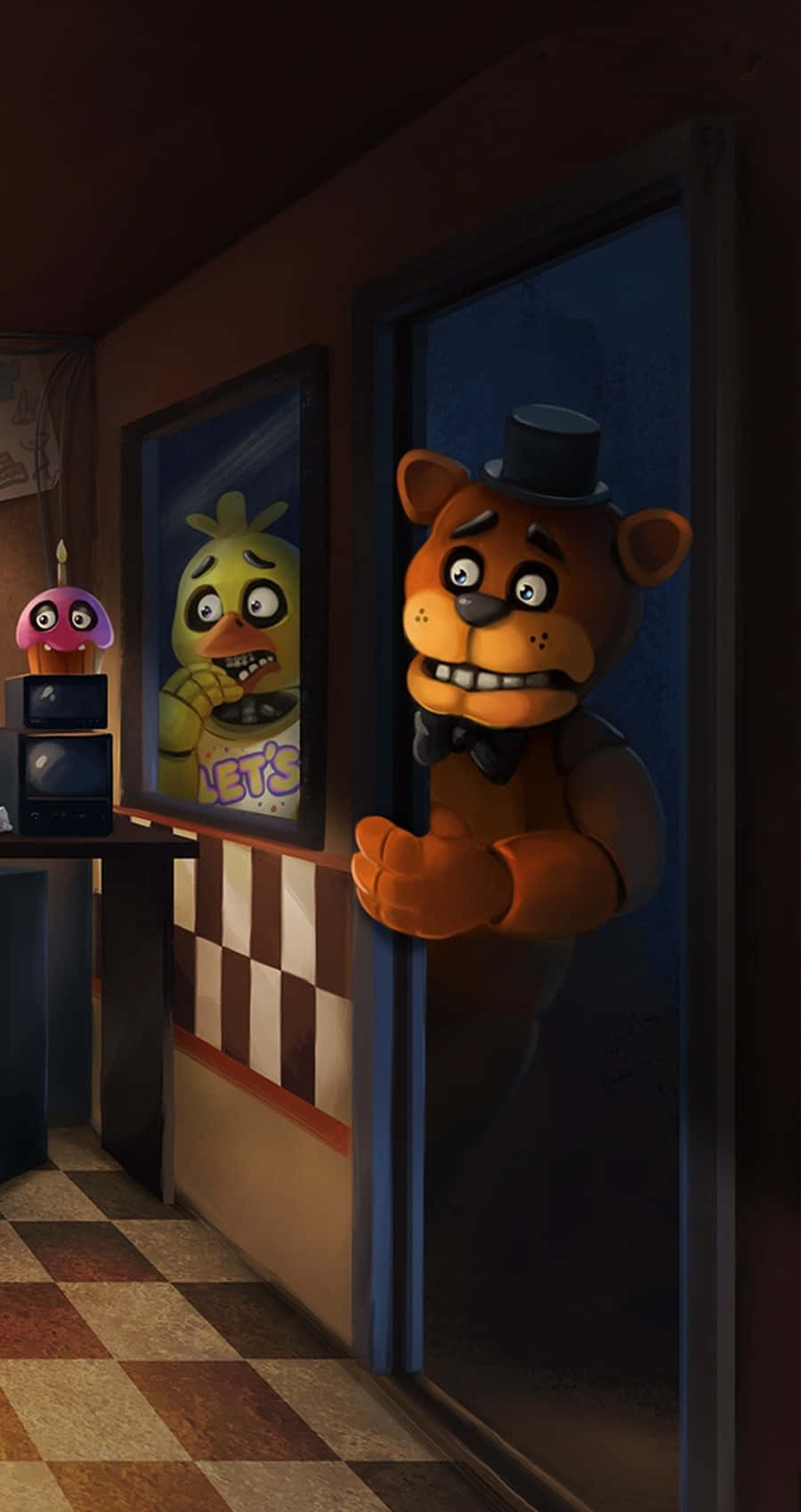 Five Nights At Freddys With Chica iPhone Wallpaper