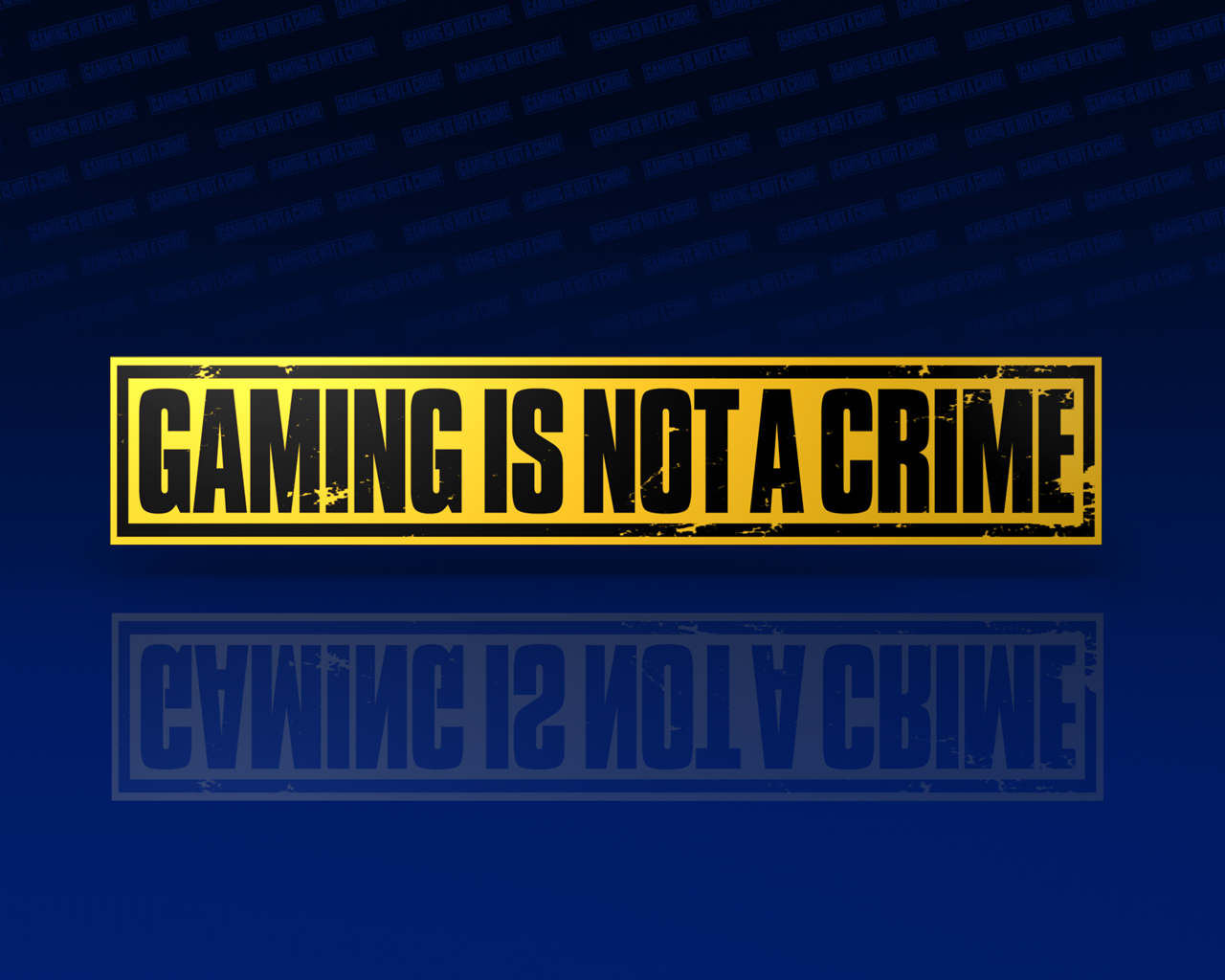 gaming is not a crime wallpaper background yellow tape blue img pic 1280x1024