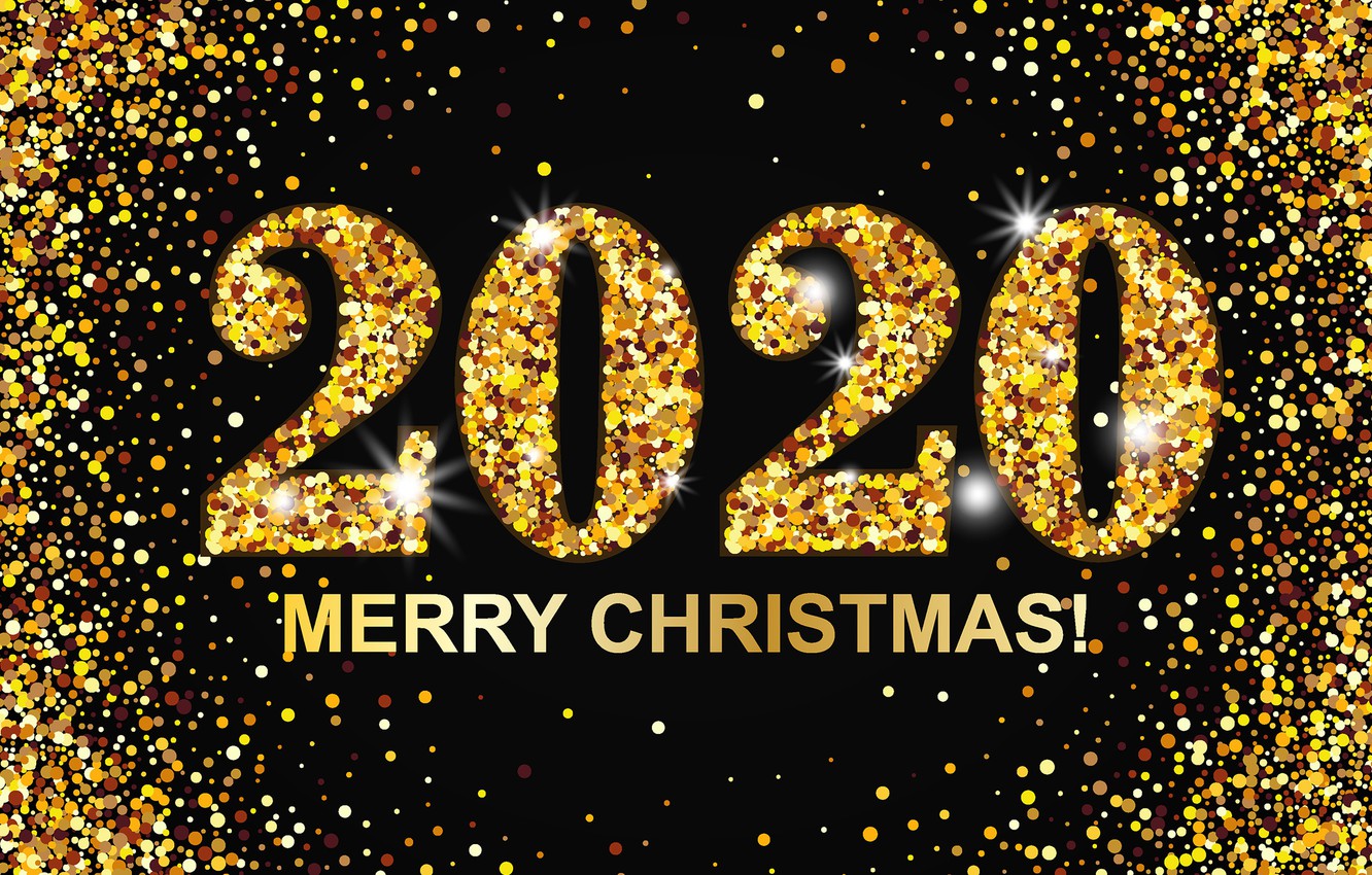 Wallpaper New Year Gold Christmas Merry