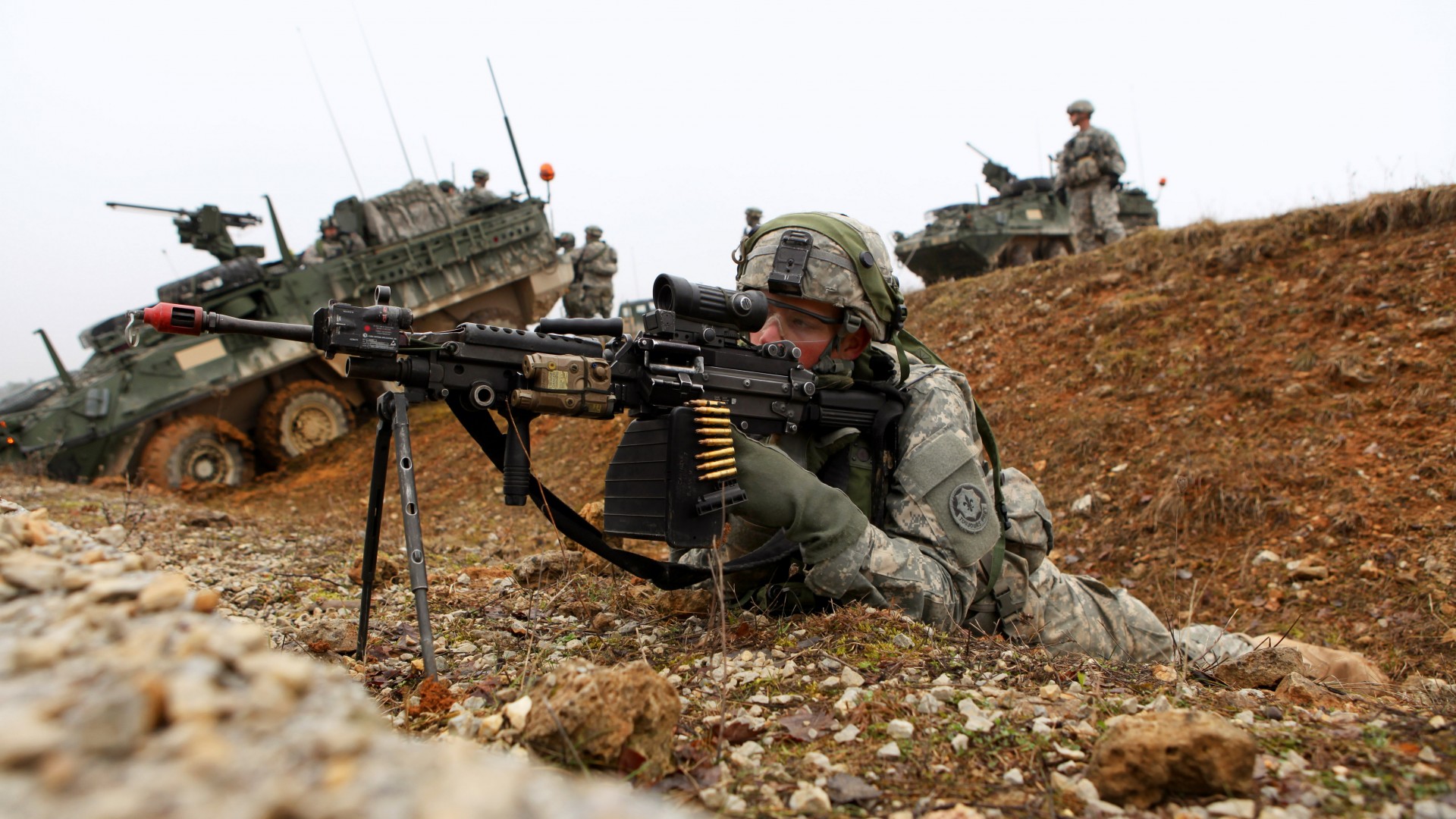 Wallpaper M249 Lmg Light Machine Gun Saw Mk Soldier U S