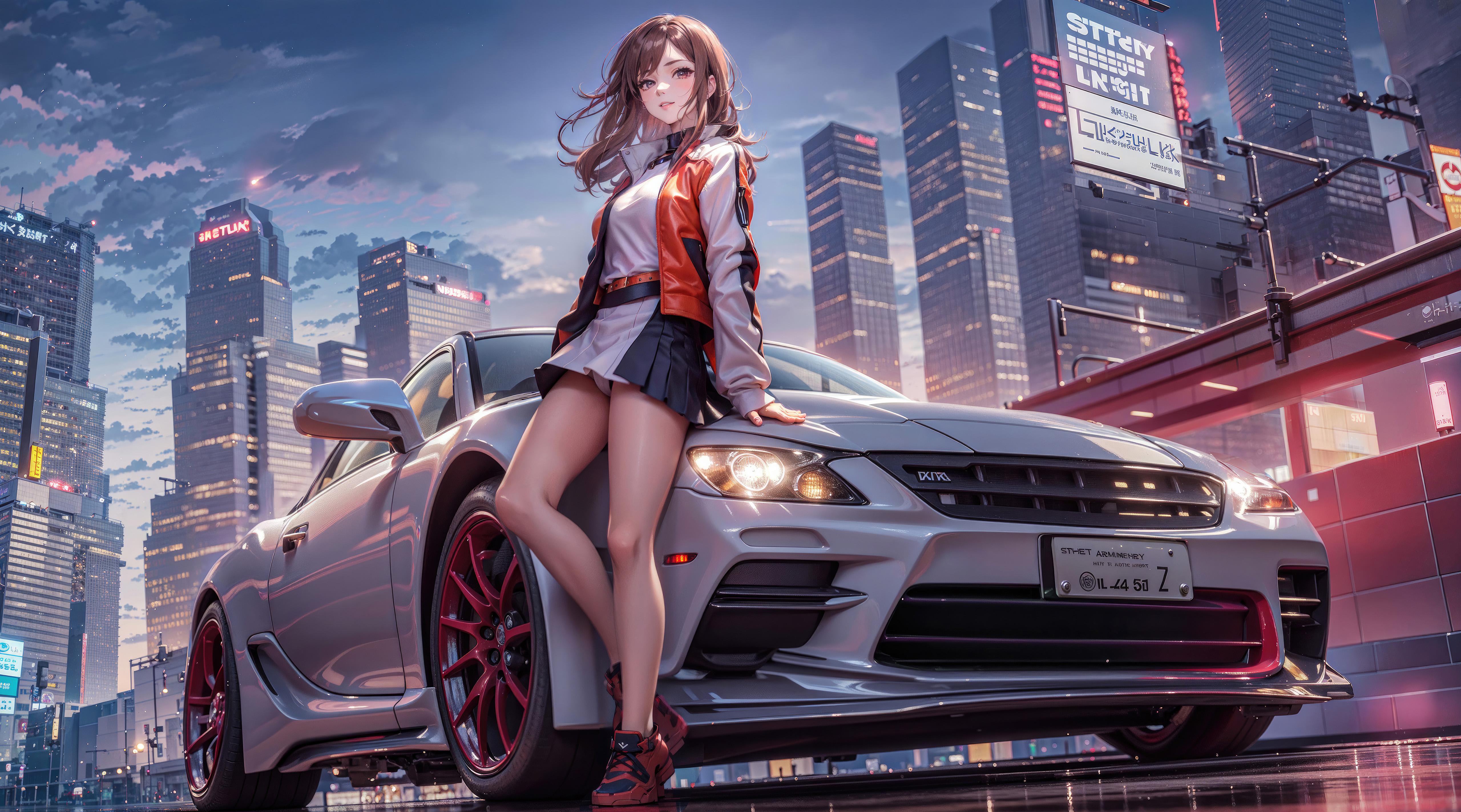 Anime Girl With Cars 5k HD Anime 4k Wallpapers Images