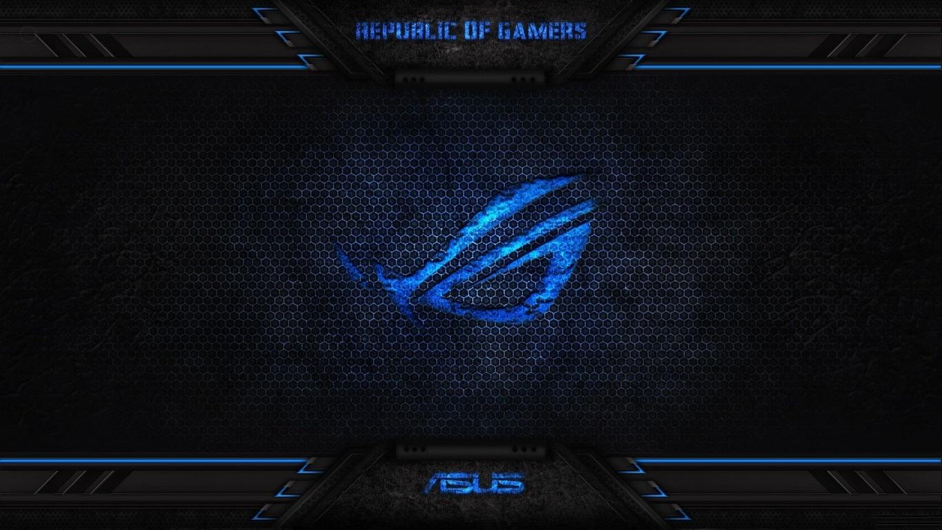 Asus Republic Of Gamers Logo Blue Wallpaper Photo