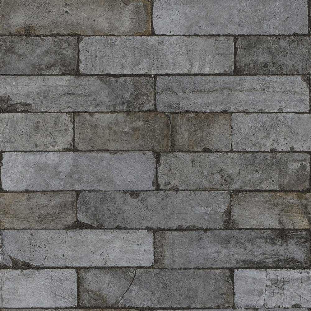 Stone Pattern Brick Wall Faux Effect Textured Mural Wallpaper