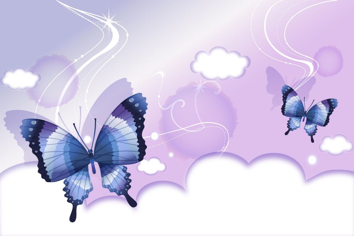 Mariposa Vectorizada Vector Butterfly Clouds Wallpaper