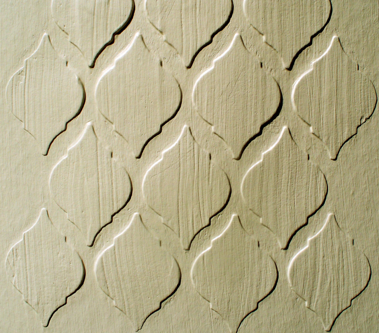 Raised Plaster Stencil Tile Wallpaper Paint By Elegantstencils
