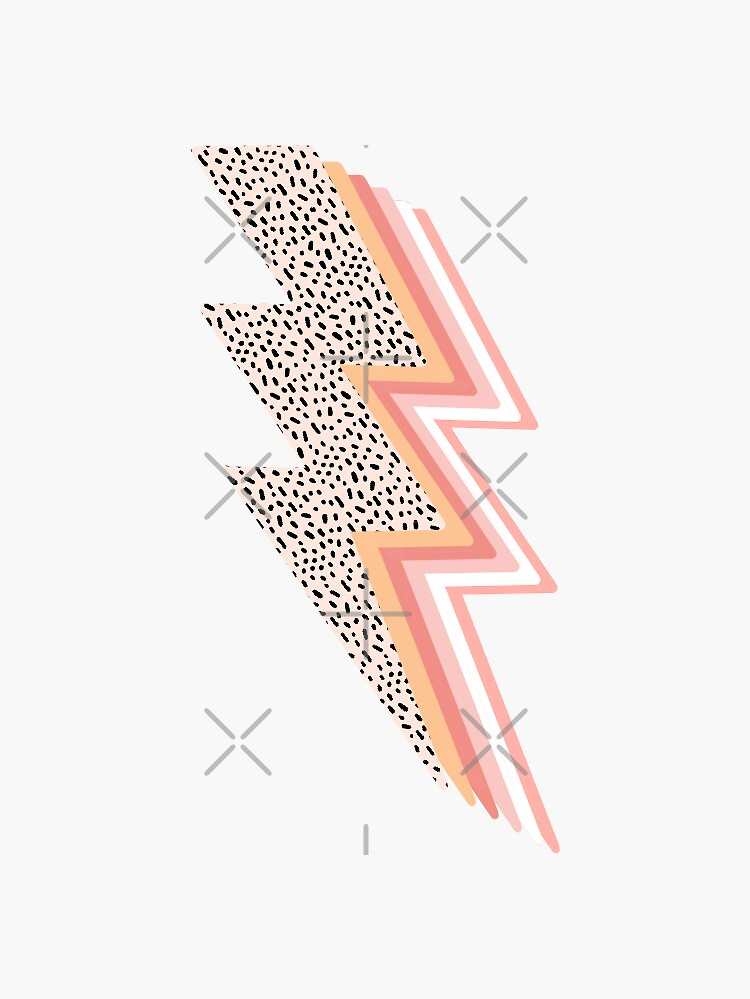Lightning bolt   Aesthetic Pink Sticker by Lianagalp Preppy