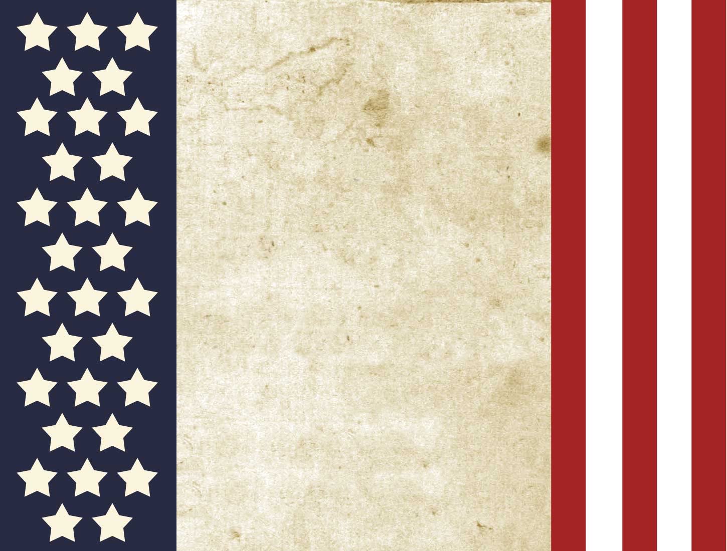 Patriotic American Flag Background For Powerpoint Templates