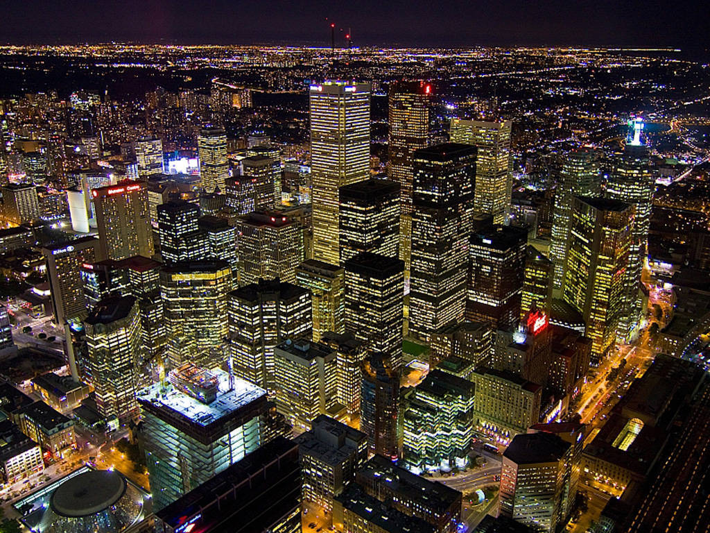 Toronto city financial district at night wallpaper city wallpaper 1024x768