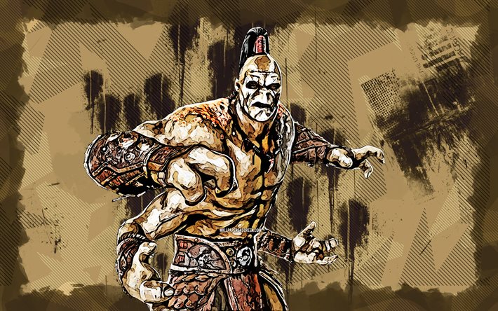 Goro 4k Grunge Art Mortal Kombat Mobile Creative Mkm Wallpaper