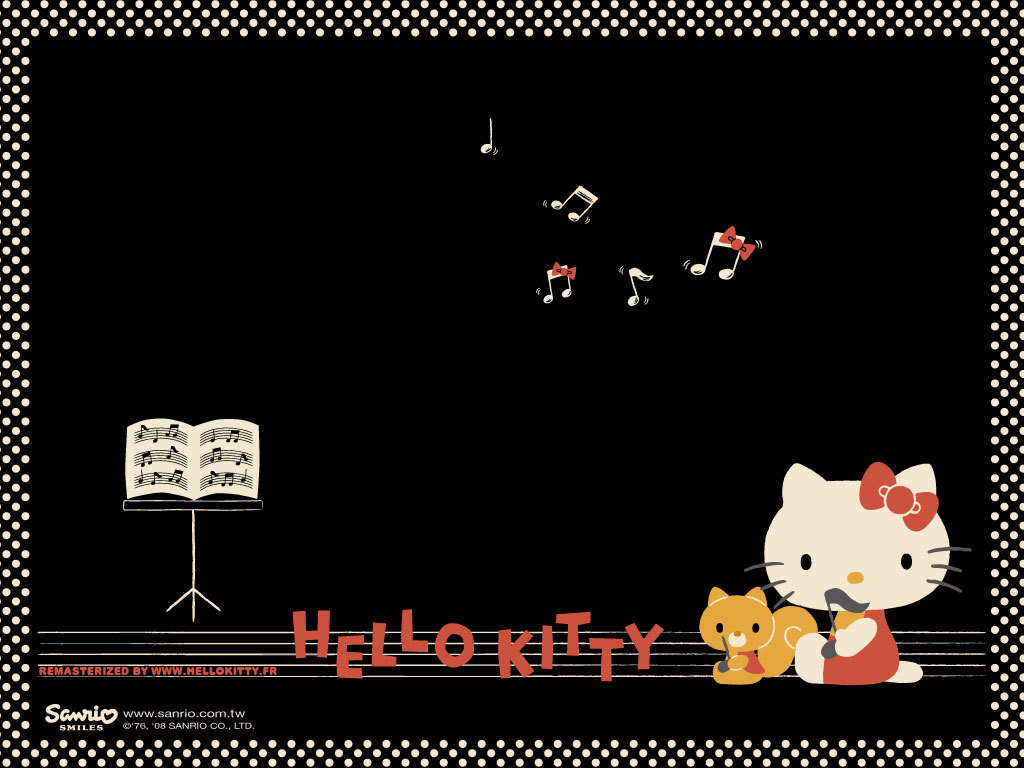 Black Hello Kitty Background HD Wallpaper In Cartoons Imageci