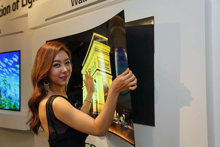 This Lg Oled Display Is 1mm Thick And Can Stick On The Wall Digital