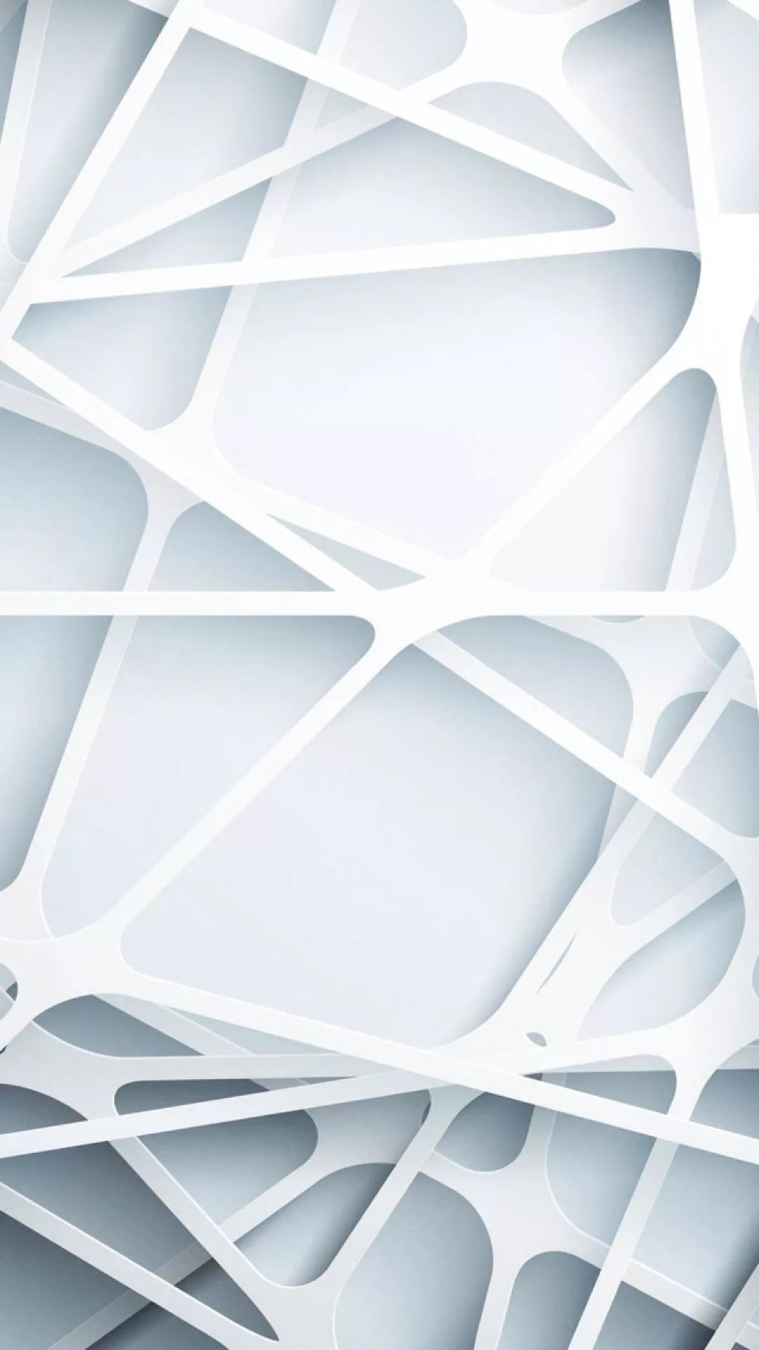 Abstract white 3D wallpaper with intersecting lines creating a web-like pattern