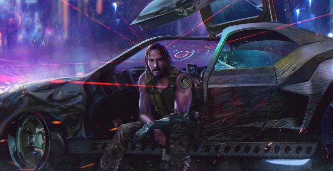 Cyberpunk Keanu Reeves Video Game Wallpaper HD Image