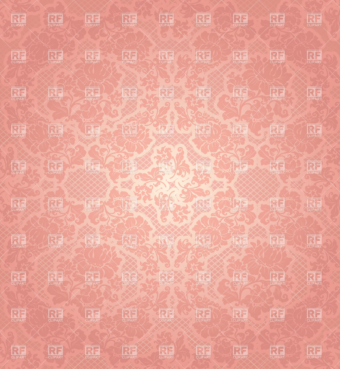 Seamless Victorian Wallpaper With Pink Floral Ornament Background
