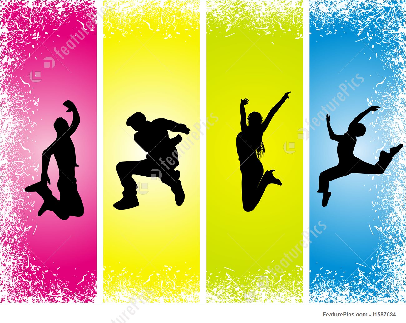 🔥 Free Download Jumping Silhouettes On Grunge Vector Background Stock ...