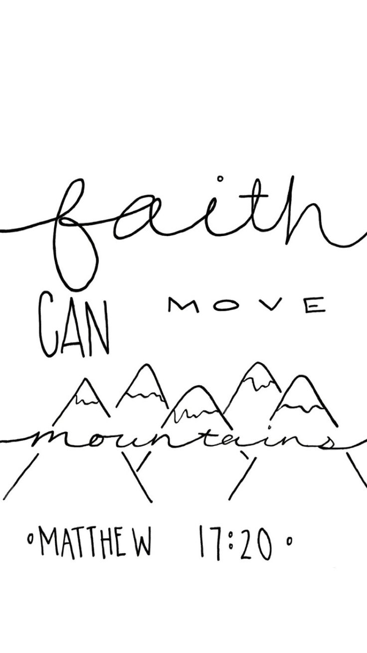 Matthew Faith Can Move Mountains Bible Verse Hand Lettered