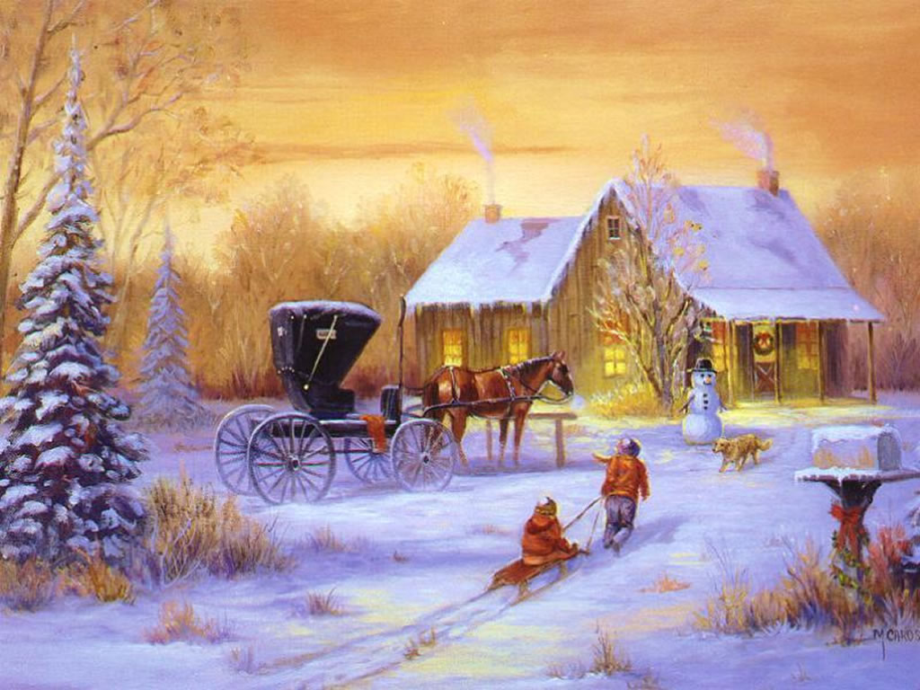 Winter Christmas Paintings