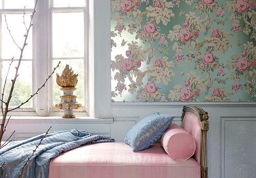 metallic floral wallpaper home sweet home Pinterest