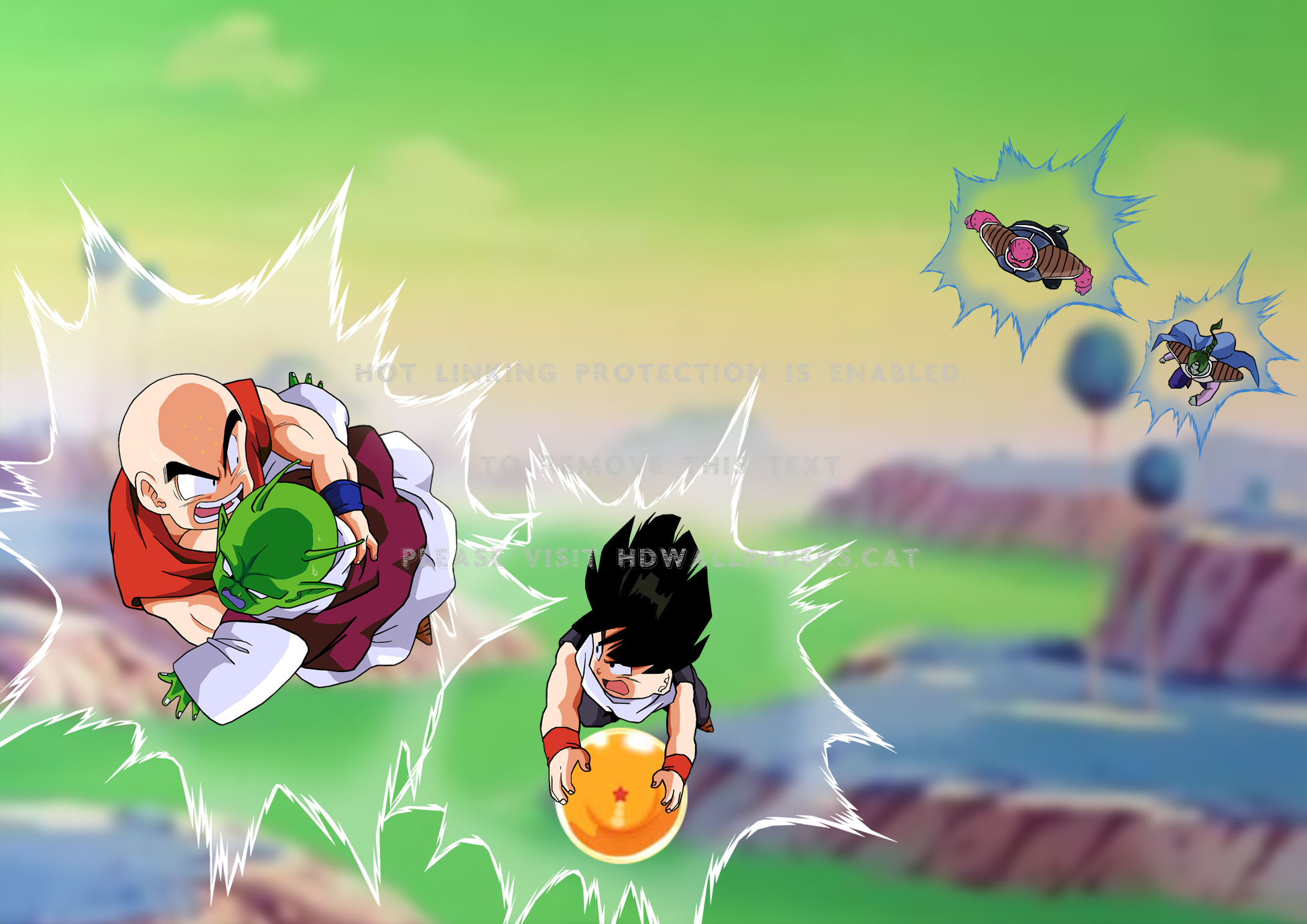 Krillin And Gohan Escaping From Zarbon