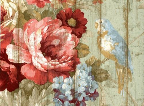 Bird Rose French Cottage Floral Victorian Wallpaper Ha1326 Sold By