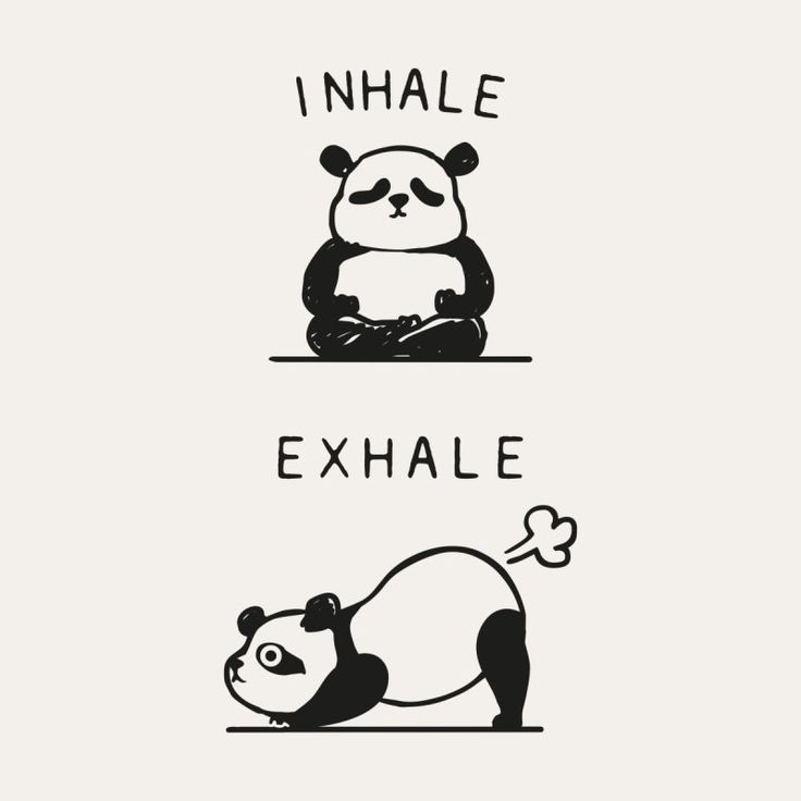Inhale Exhale Panda Funny Doodles Cute Drawing