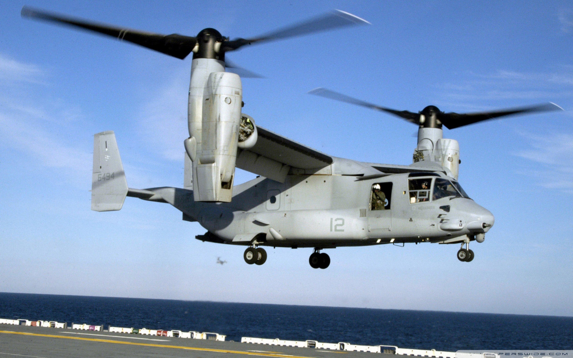 Us Marine Corps V22 Osprey Helicopter Practices Touch And Go