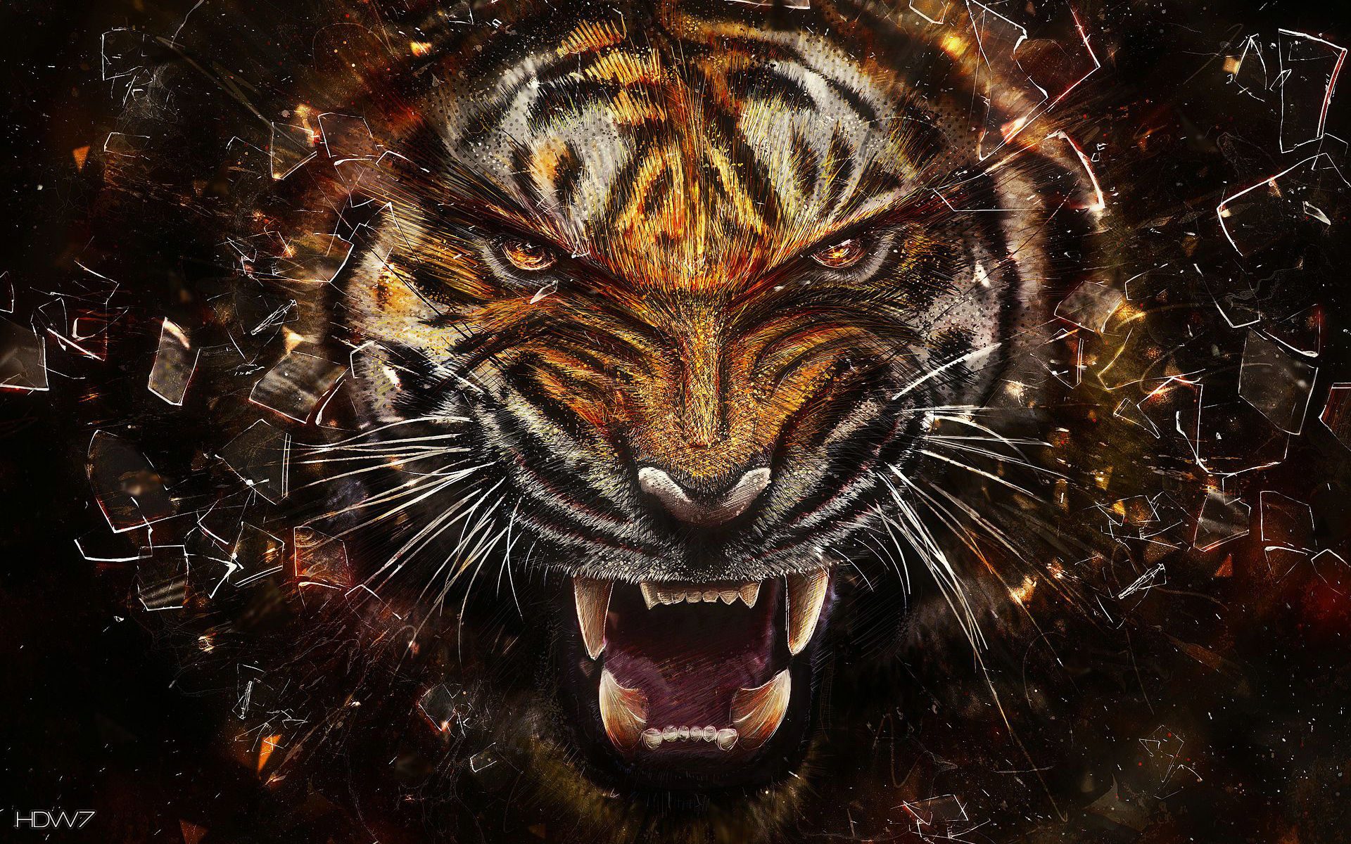 Wallpaper Name Angry Tiger Abstract Jpg Added October