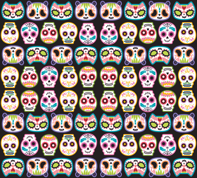 Colorful Sugar Skull Background Skulls Woop