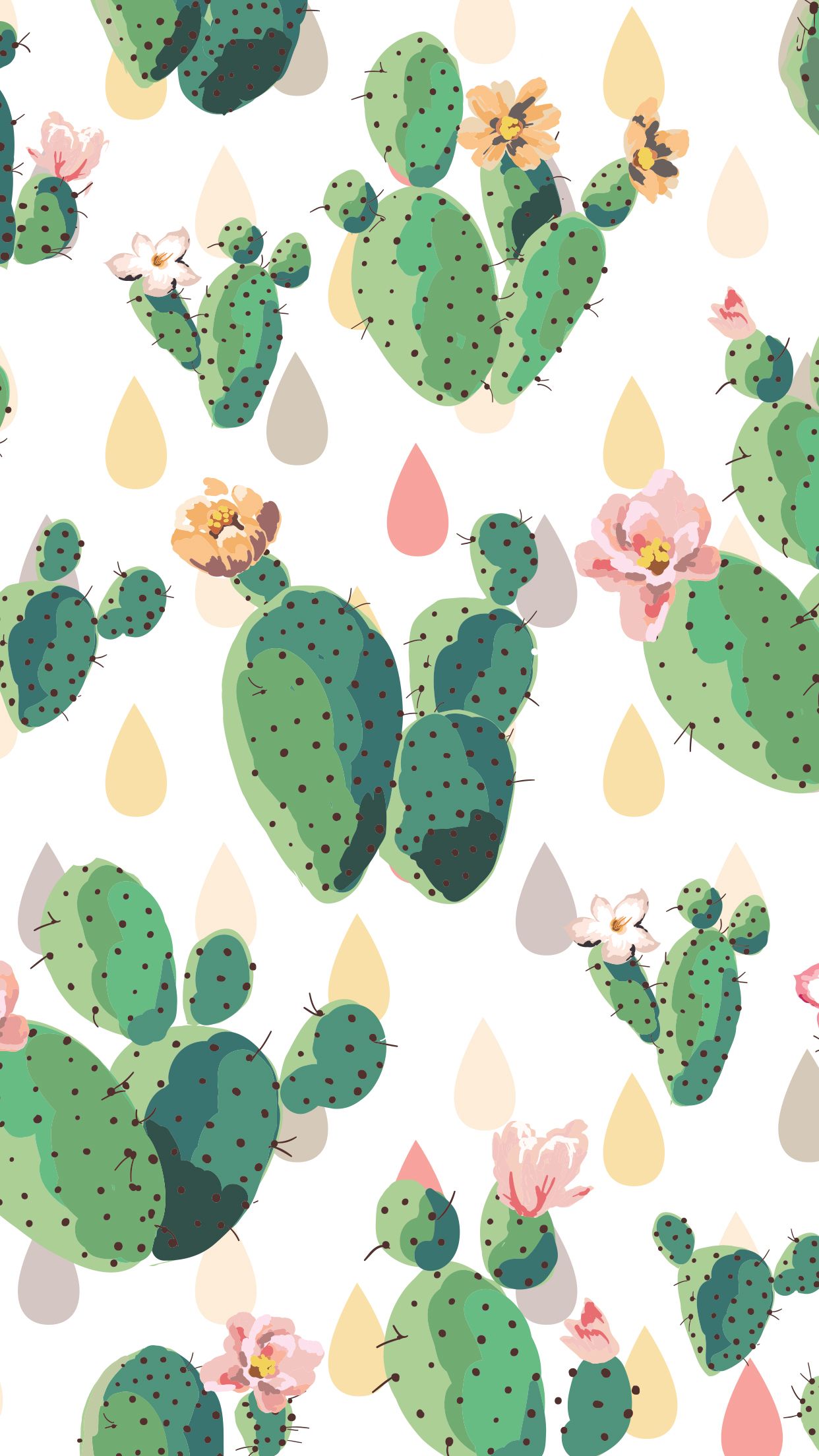Mobile iPhone Cute Cactus Wallpaper In