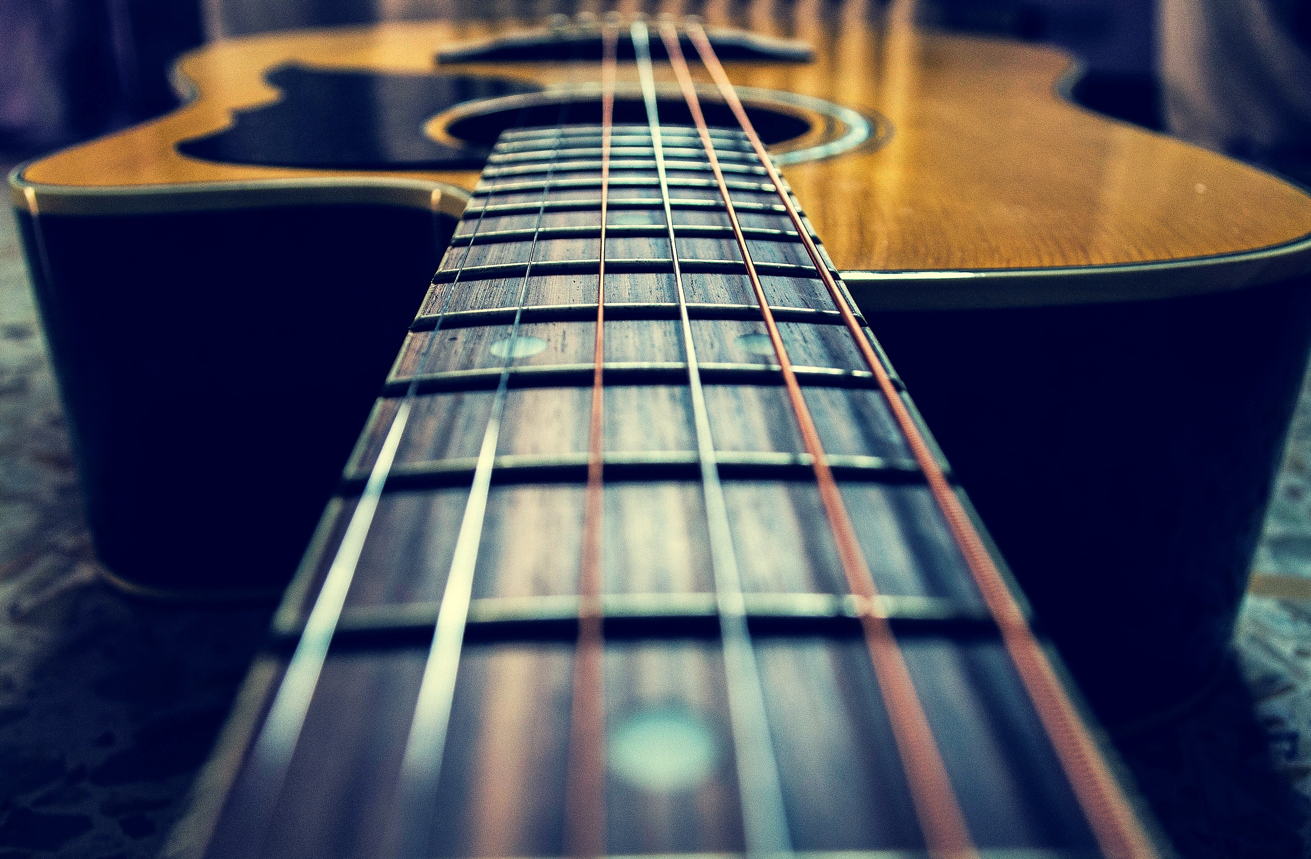Acoustic Guitar Close Up Wallpaper