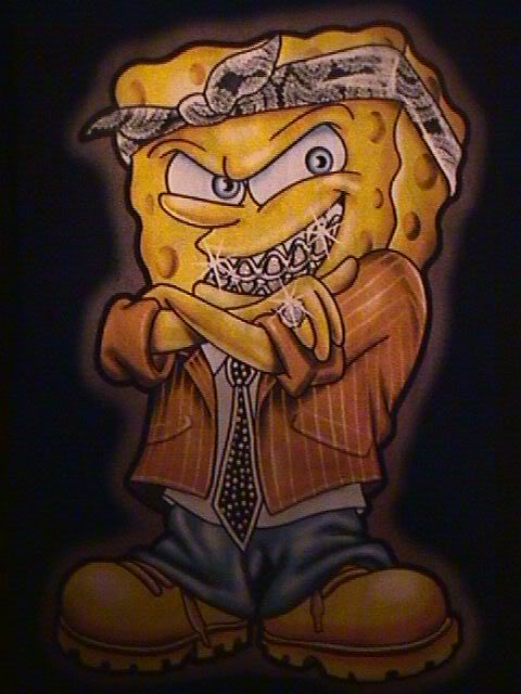 Very Funny Gangster Spongebob Picture Wallpaper Make You Laugh 480x640