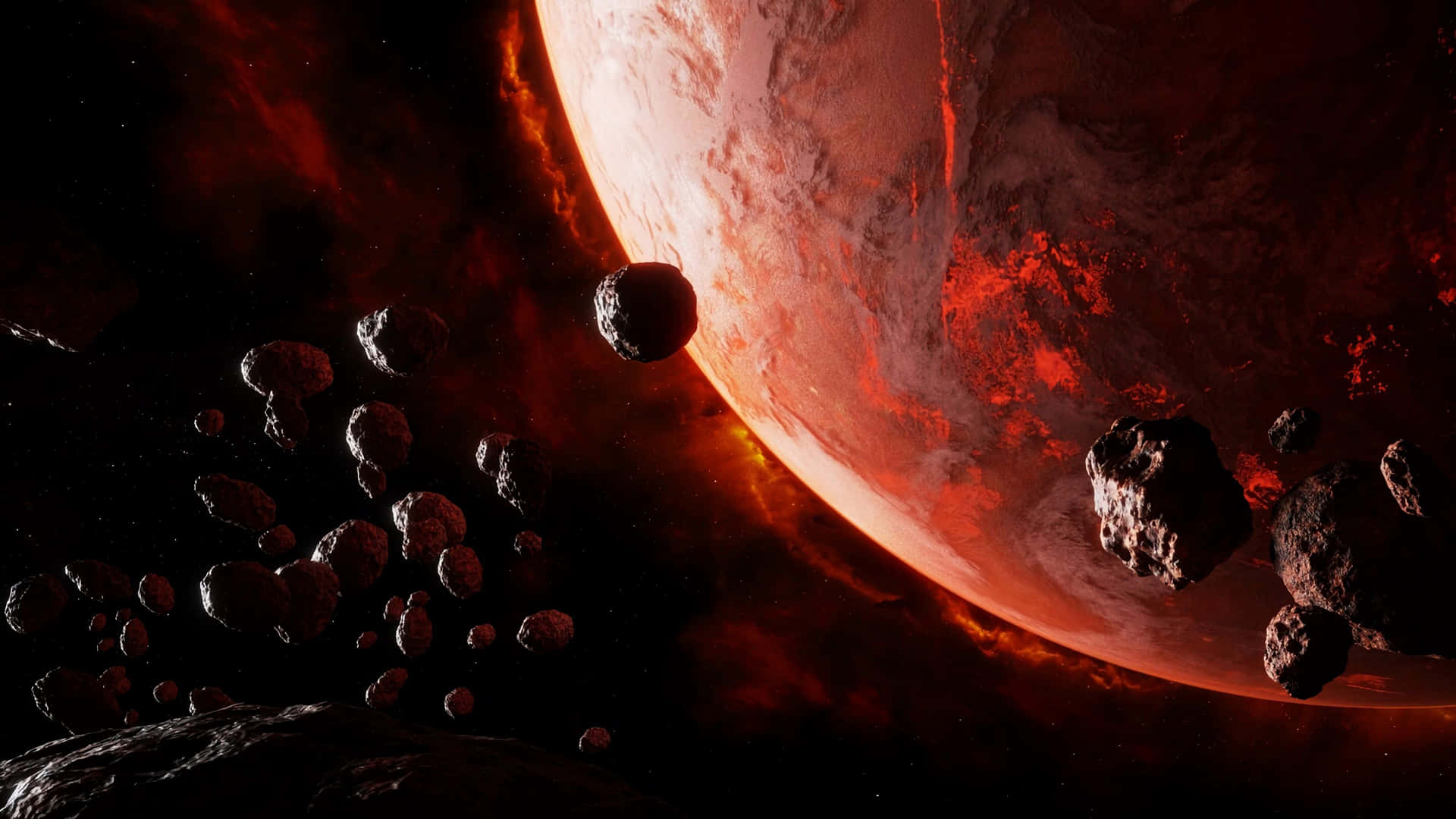 Outer Space Red 4k Wallpaper