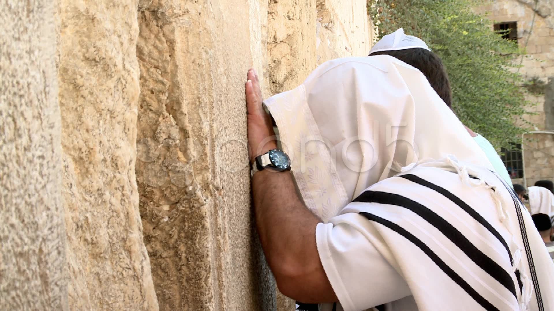Jewish Prayers At The Western Wall Stock Video HD