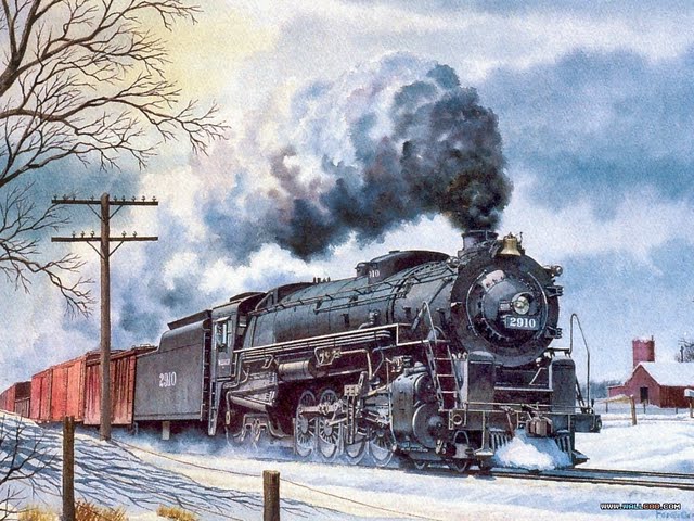Art Train Journeys Steam Painting By Howard Fogg Railroad Rt