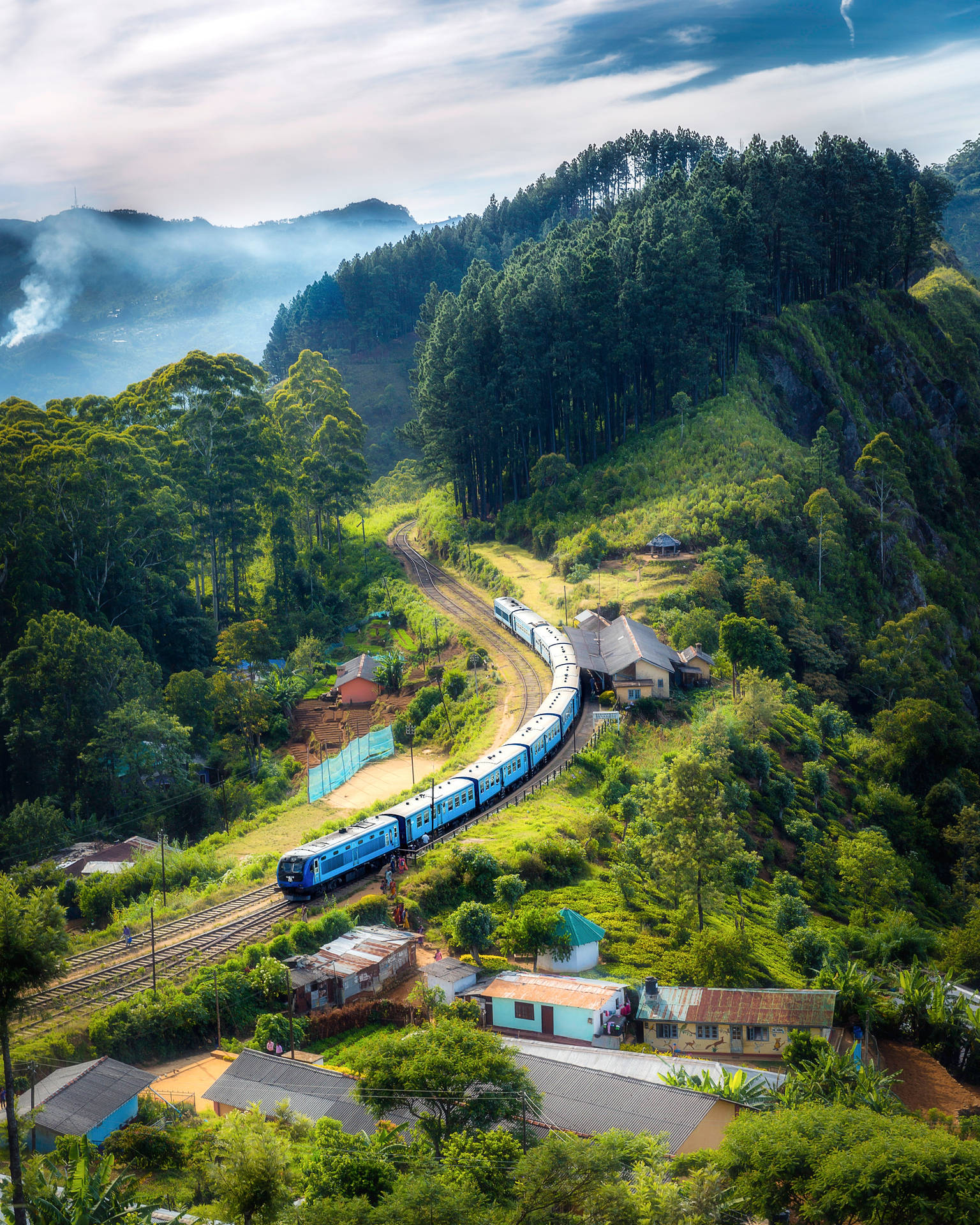 Majestic Hill Train Journey Wallpaper