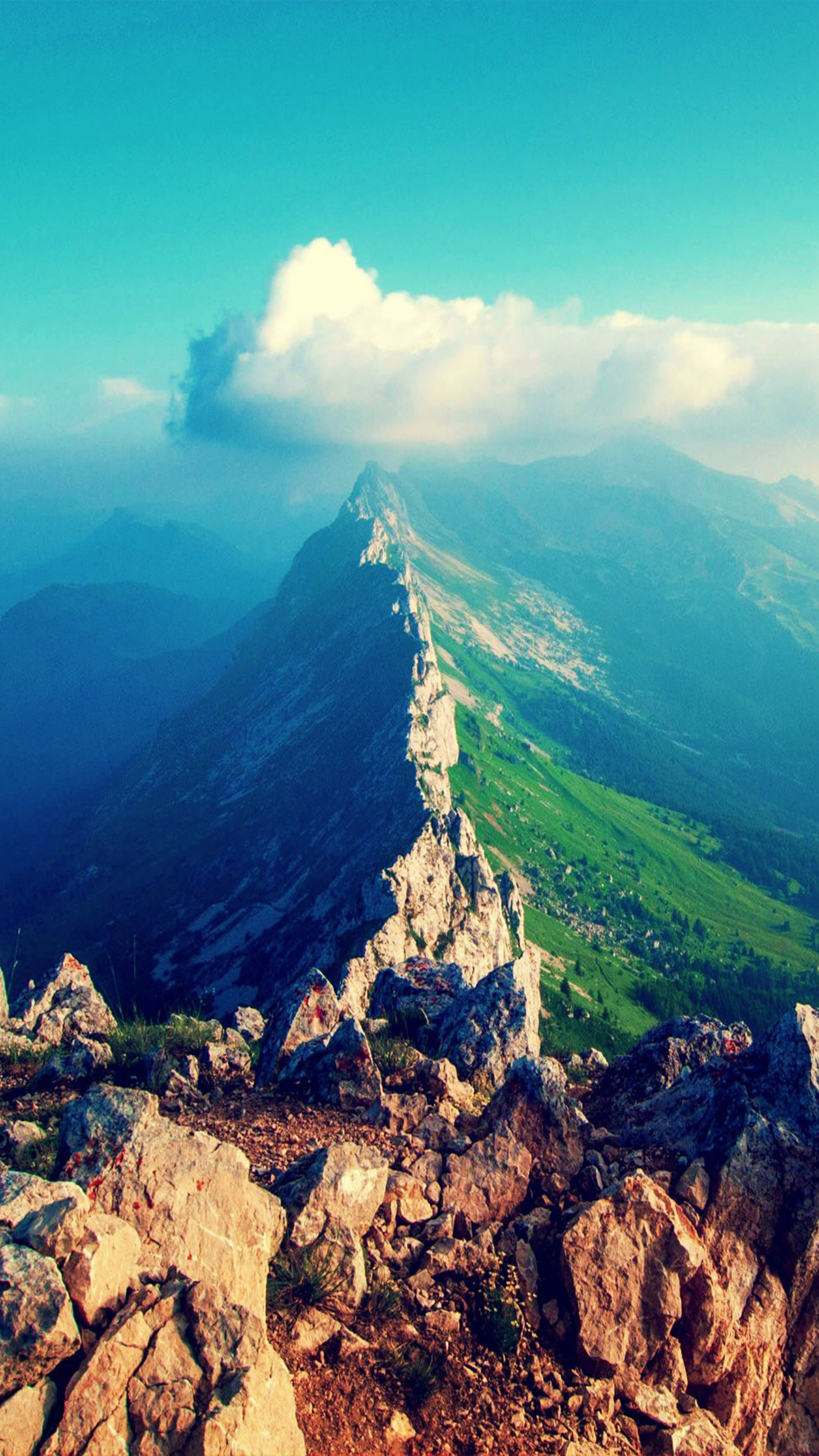 Aerial Mountain Peak Cloud 4k Ultra HD Mobile Wallpaper