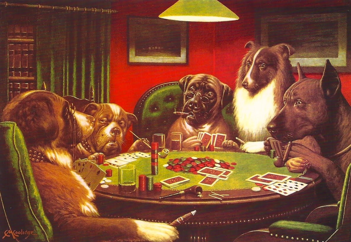 HD wallpaper dogs and two men plays poker painting card the game watch   Wallpaper Flare