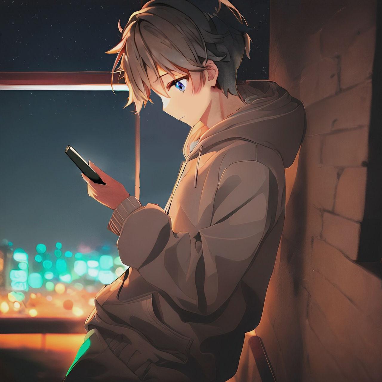 🔥 Free Download Anime Boy Alone Night Scenery Wallpaper 4k Pc Desktop ...