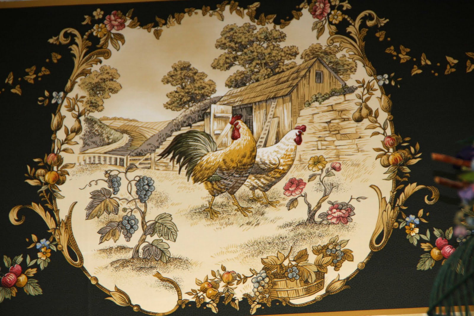 Concord Wallcoverings Prepasted Classic Kitchen Wallpaper Border Featuring Rooster Chicken Eggs 10 5 Inch By 15 Ft Cup3343 Colors Red Beige Brown Wallpaper Borders Tools Home Improvement Sostulsa Com