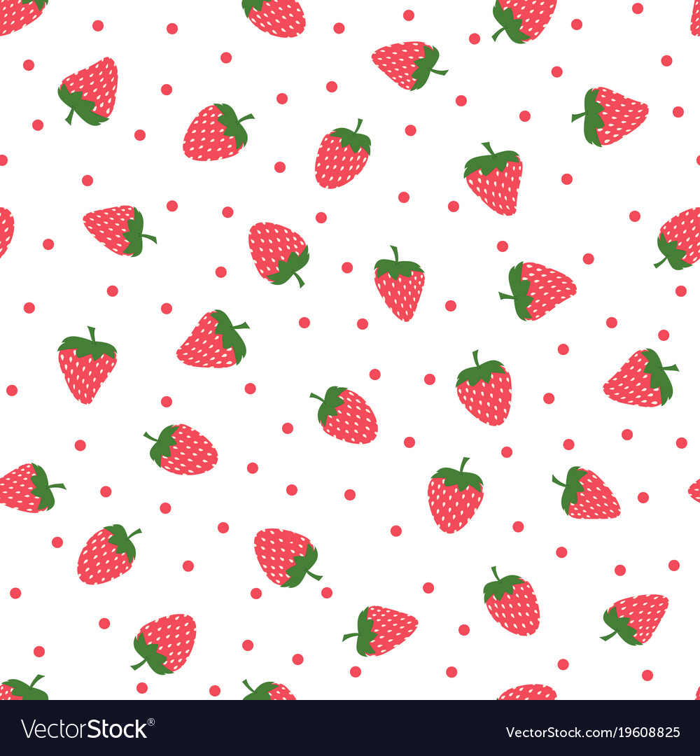 Cute background with strawberries Royalty Free Vector Image