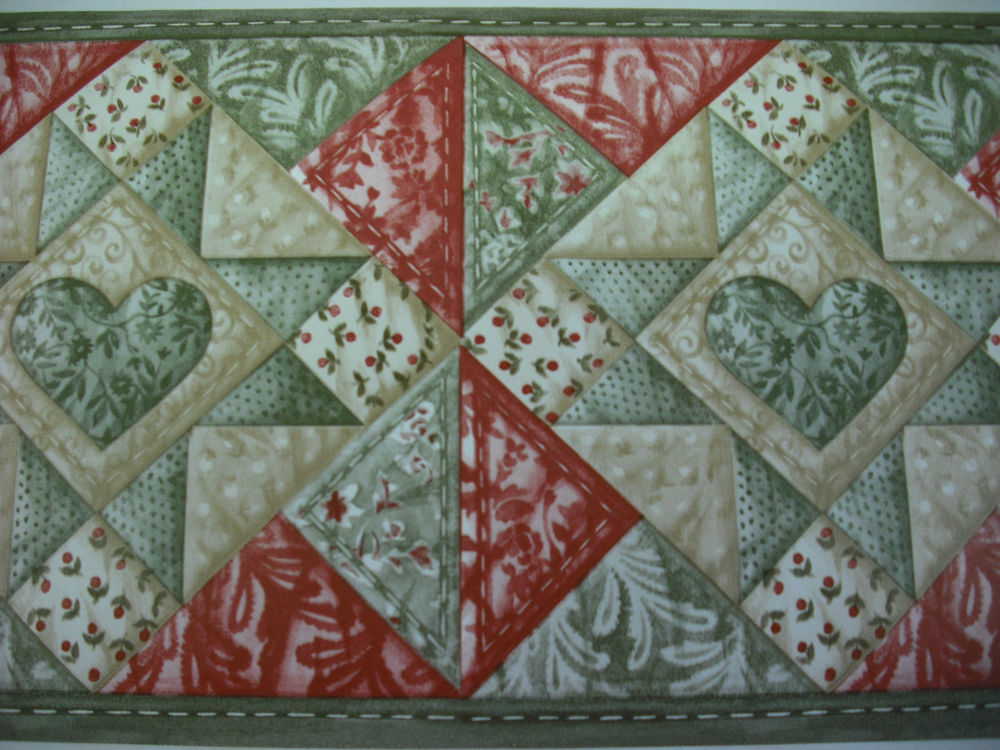 Sewing Room Country Quilt Pattern W Hearts Wallpaper Border