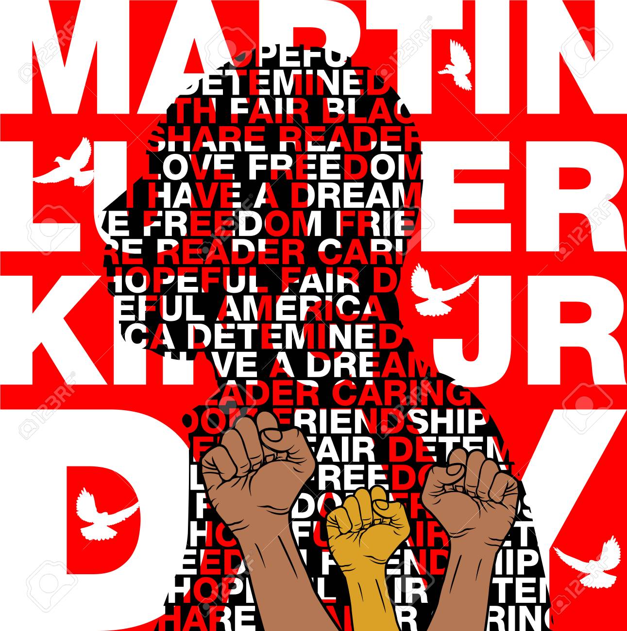 Martin Luther King Jr Day Background Illustration Of