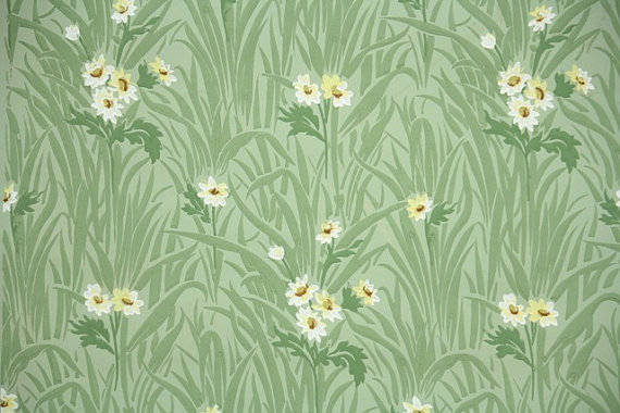 S Vintage Wallpaper Antique Floral With Little Yellow