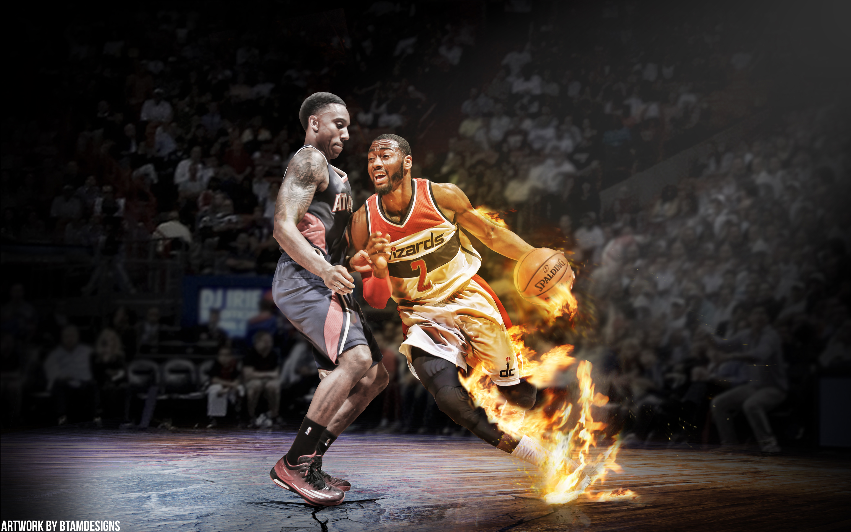 Jeff Teague And John Wall Fire Vs Ice Wallpaper By Btamdesigns On